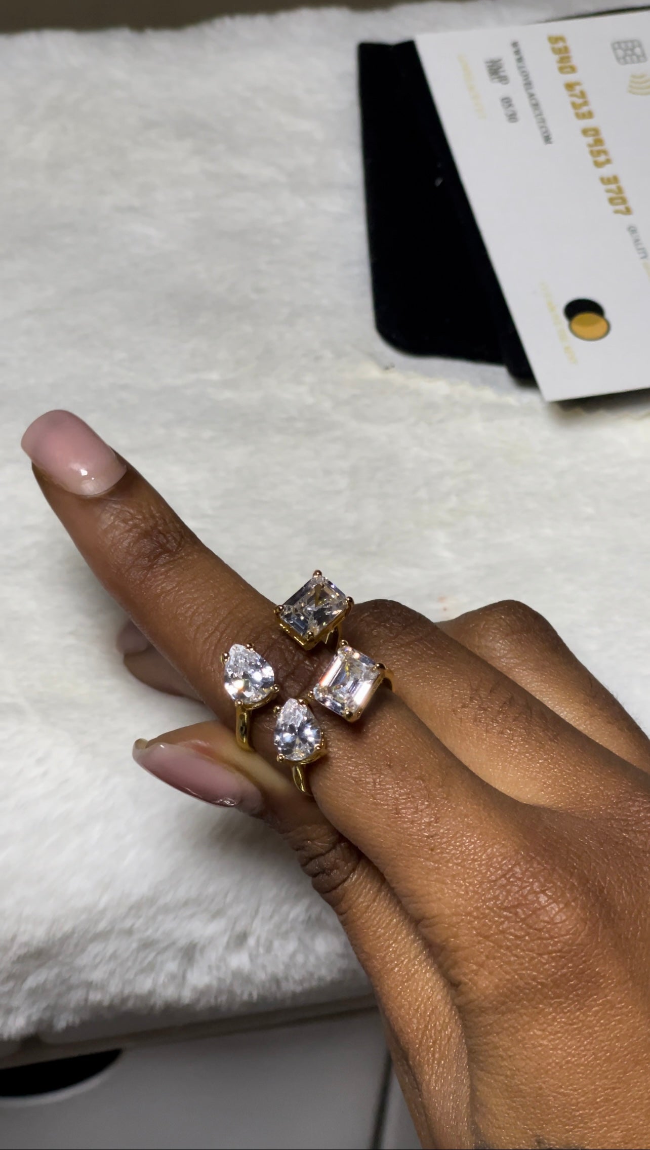 Signature Split CZ Open Ring (Adjustable) - Lovelace Cut