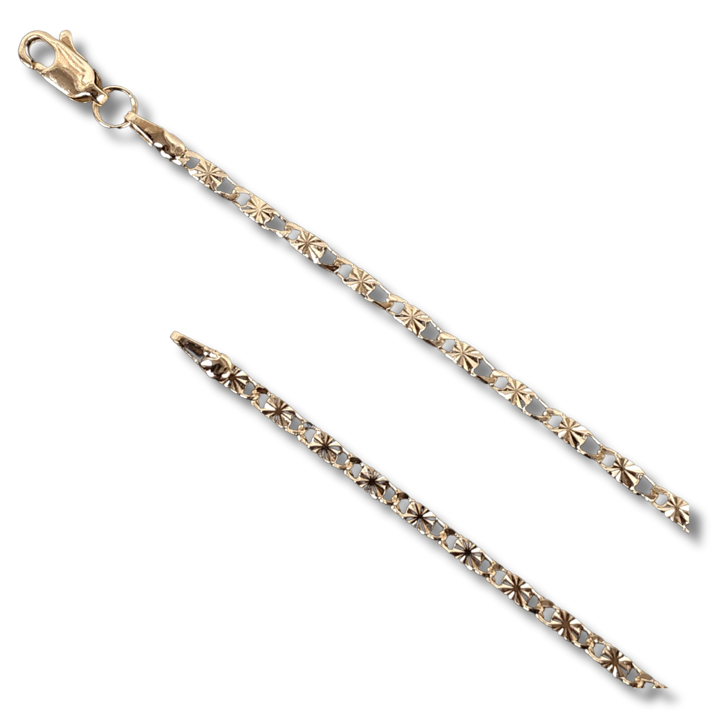 18k Gold Filled Criss-Cut Mirror Chain (2.5mm) - Lovelace Cut