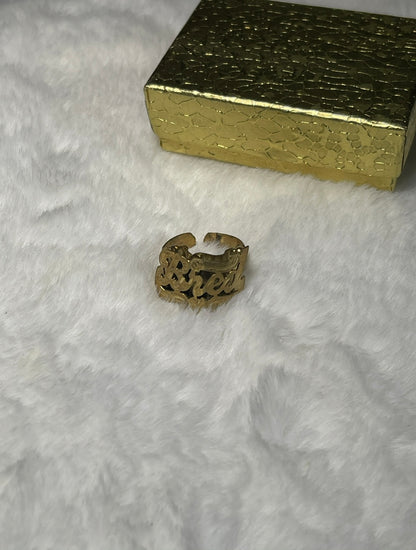 10k Personalized Double Plated Ring (Adjustable) - Lovelace Cut