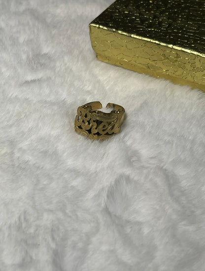 10k Personalized Double Plated Ring (Adjustable) - Lovelace Cut