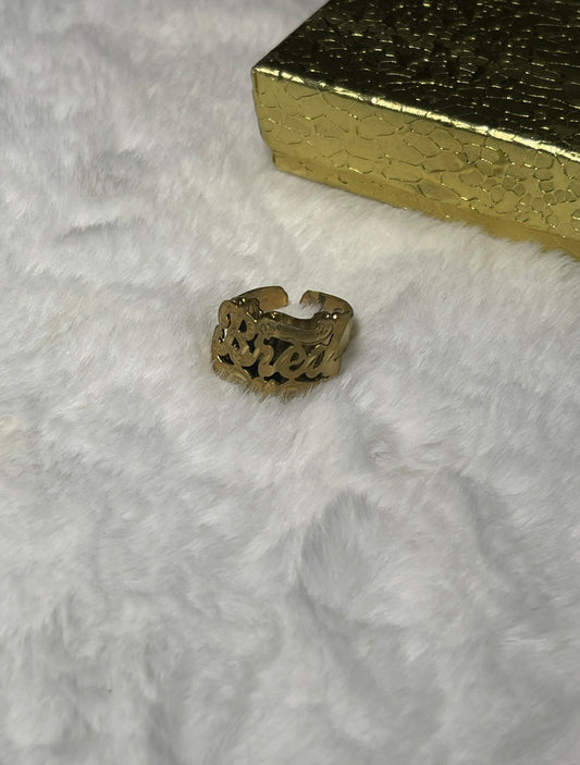 10k Personalized Double Plated Ring (Adjustable) - Lovelace Cut