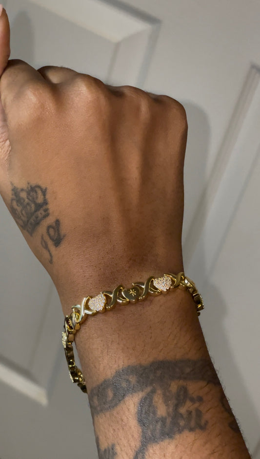 Gold Plated Heart XOXO BRACELET