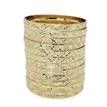 Gold Plated Indian Bangles (12pk) - Lovelace Cut