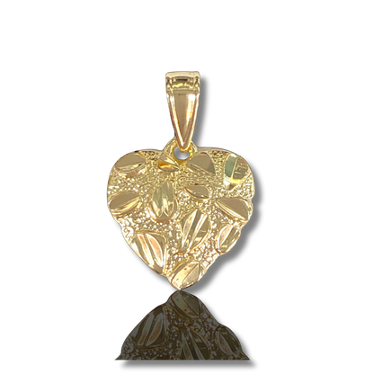 18k Gold Filled Heart Nugget Pendant - Lovelace Cut