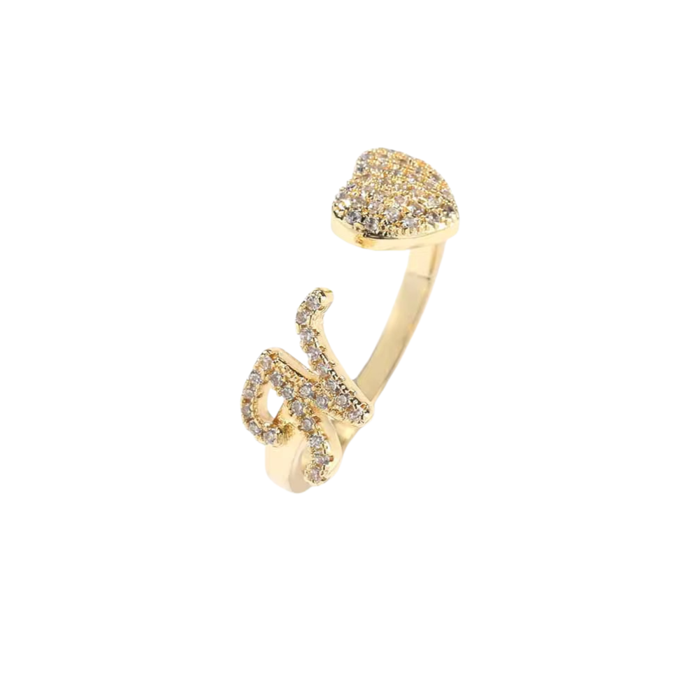 The Love Letter - Initial Heart Ring - Lovelace Cut