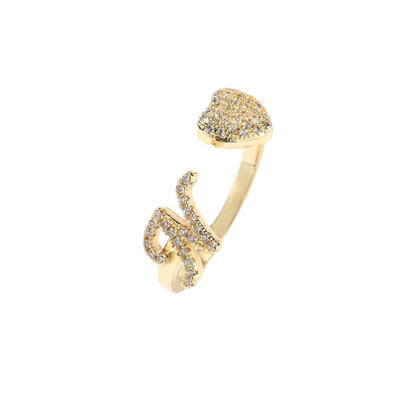 The Love Letter - Initial Heart Ring - Lovelace Cut