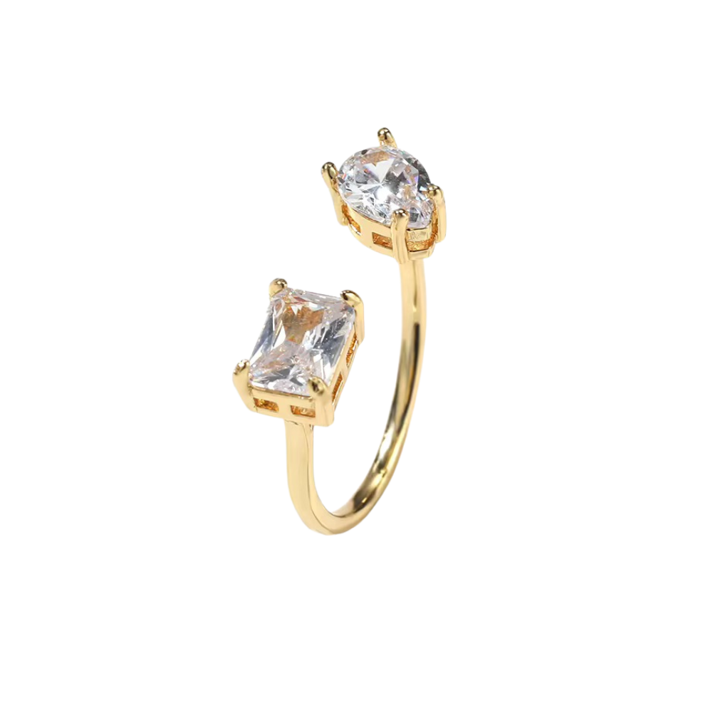 Signature Split CZ Open Ring (Adjustable) - Lovelace Cut