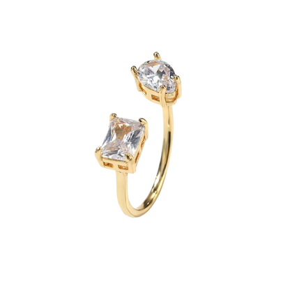 Signature Split CZ Open Ring (Adjustable) - Lovelace Cut