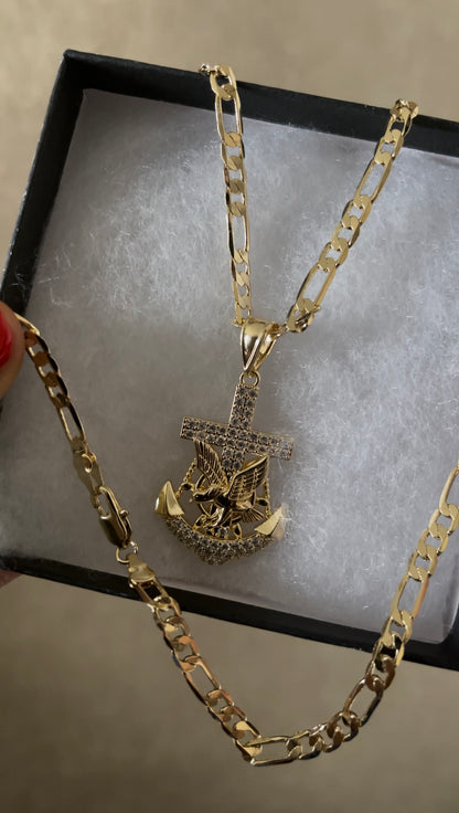 Eagle’s Anchor CZ Cross Pendant - Lovelace Cut